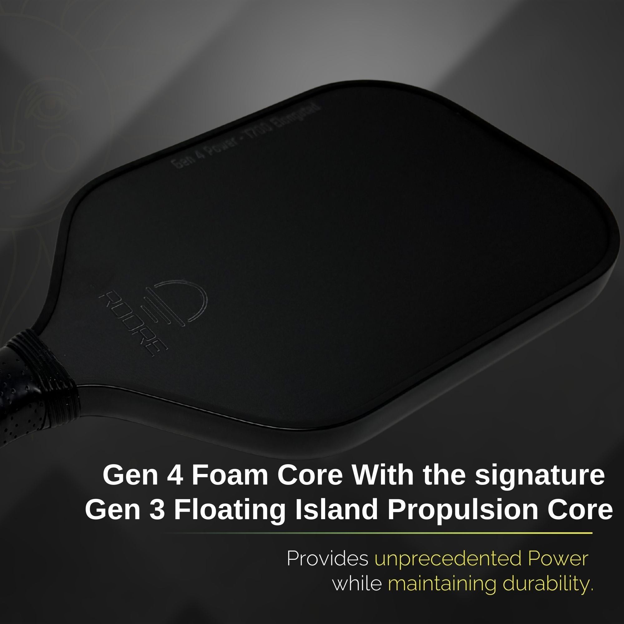 Gen 4 Power 100% Foam Core Elongated Shape With Floating Island Propulsion Core T700 Carbon Fiber Pickleball Paddle - (GEN4 ELONGATED)