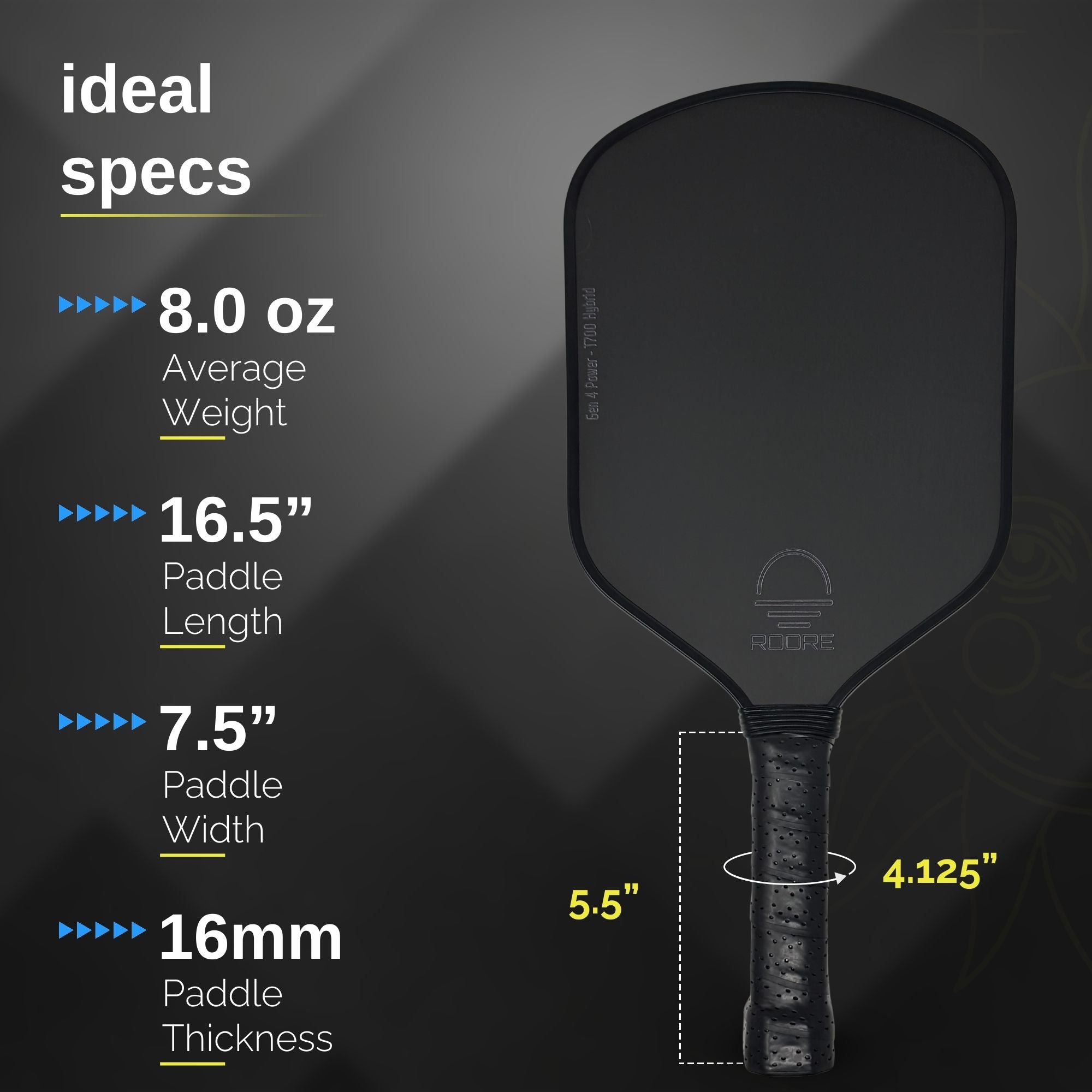 Gen 4 Power 100% Foam Core Hybrid Shape With Floating Island Propulsion Core T700 Carbon Fiber Pickleball Paddle - (GEN4 HYBRID)