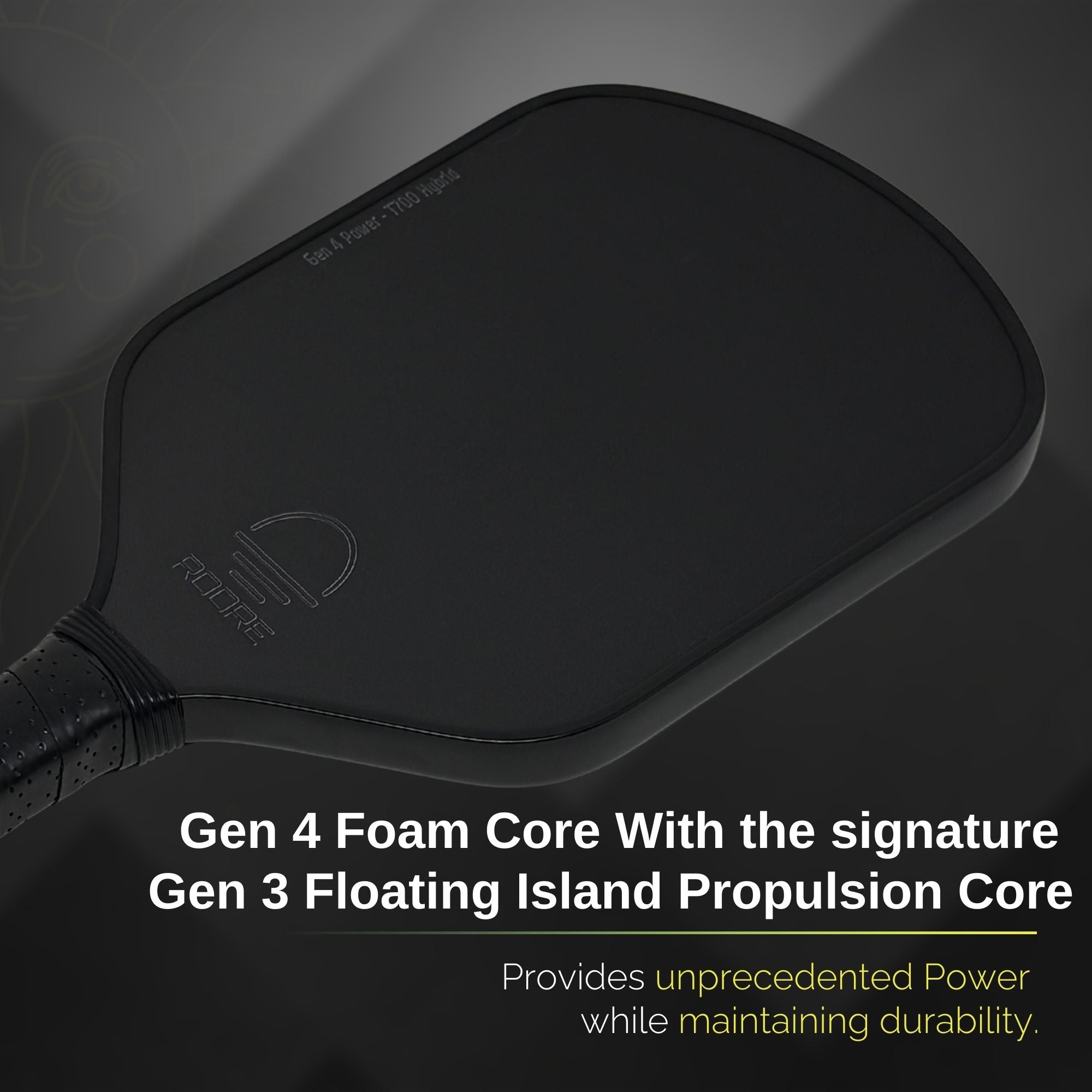 Gen 4 Power 100% Foam Core Hybrid Shape With Floating Island Propulsion Core T700 Carbon Fiber Pickleball Paddle - (GEN4 HYBRID)