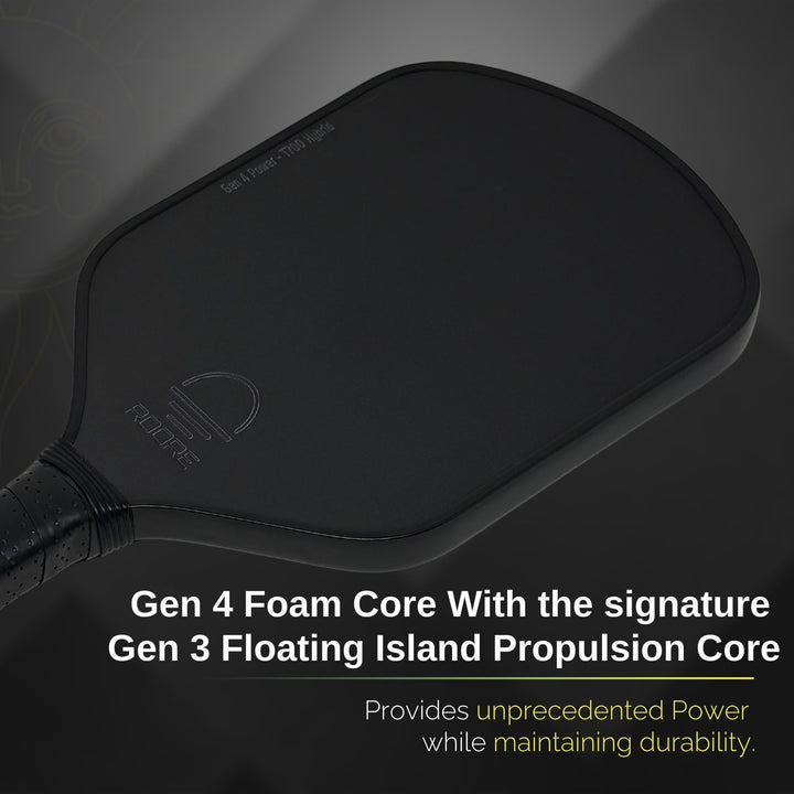 Gen 4 Power 100% Foam Core Hybrid Shape With Floating Island Propulsion Core T700 Carbon Fiber Pickleball Paddle - (GEN4 HYBRID)