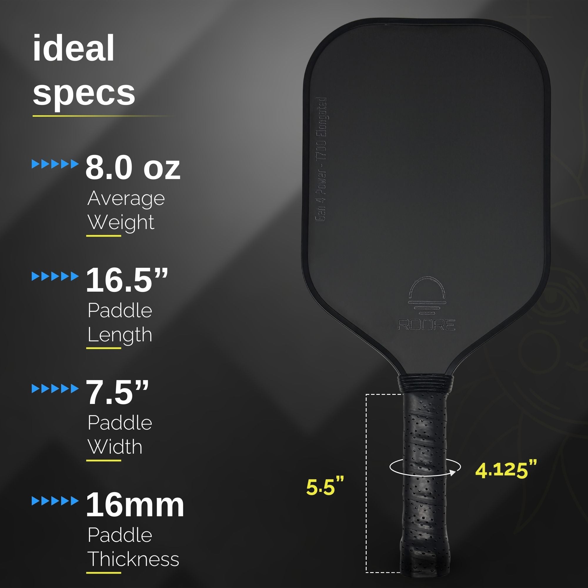 Gen 4 Power 100% Foam Core Elongated Shape With Floating Island Propulsion Core T700 Carbon Fiber Pickleball Paddle - (GEN4 ELONGATED)