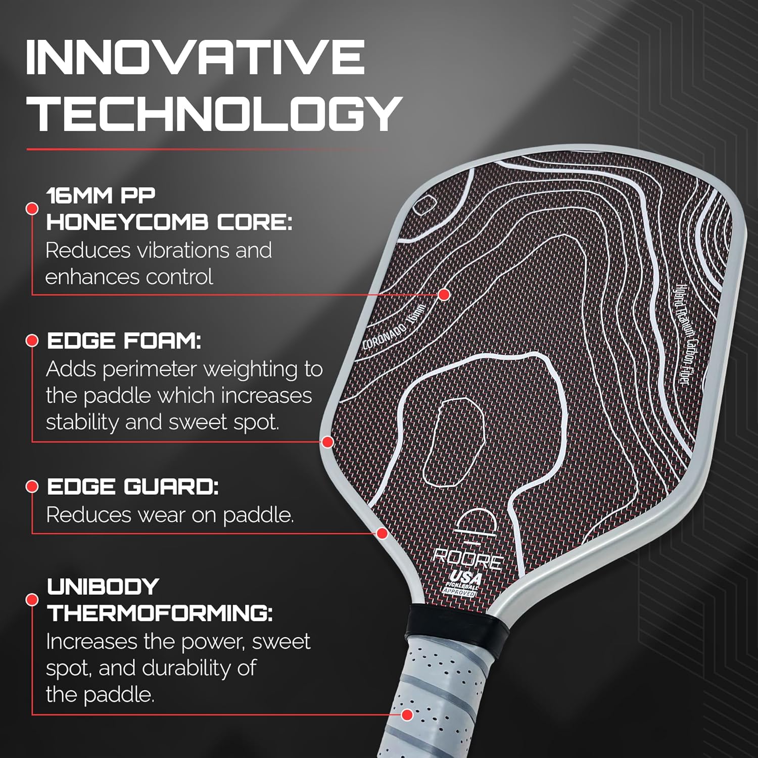 Coronado - Gen 2 Titanium 16 mm Pickleball Paddle