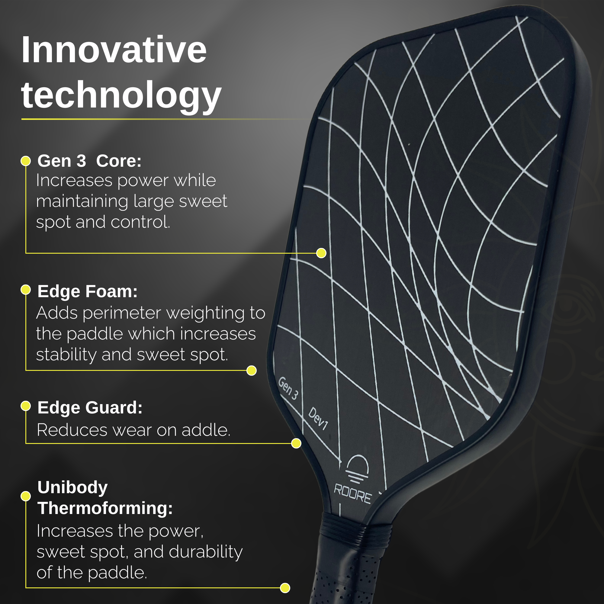 Gen 3 Elongated T700 Carbon Fiber Pickleball Paddle