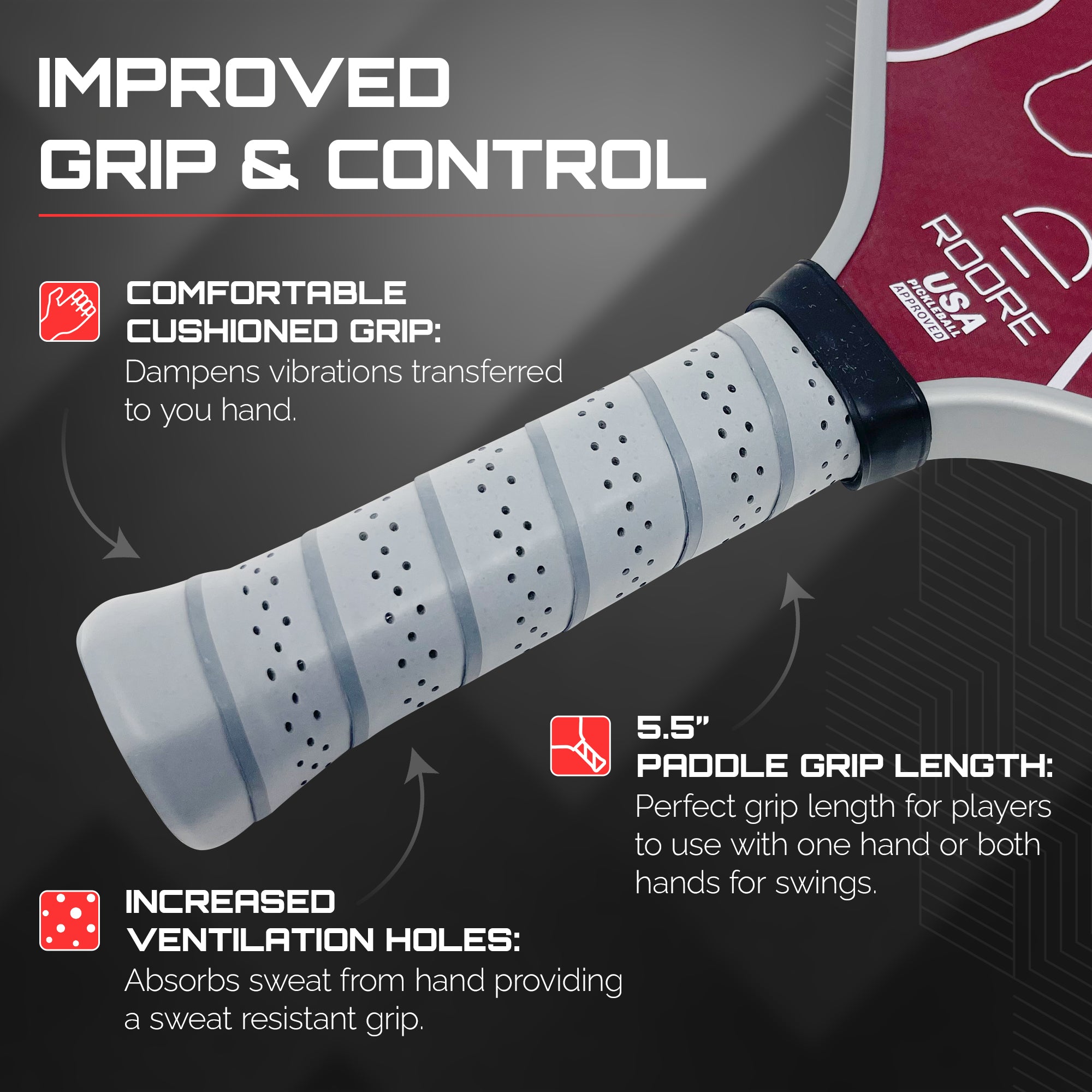 Solana - Gen 2 Red Aramid Kevlar® 16 mm Pickleball Paddle